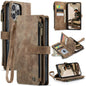 CaseMe C30 Card Slots Zipper Wallet Leather Phone Case, For iPhone Duo, For iPhone 17, For iPhone Air, For iPhone 16 Pro Max, For iPhone 16 Pro, For iPhone 16 Plus
