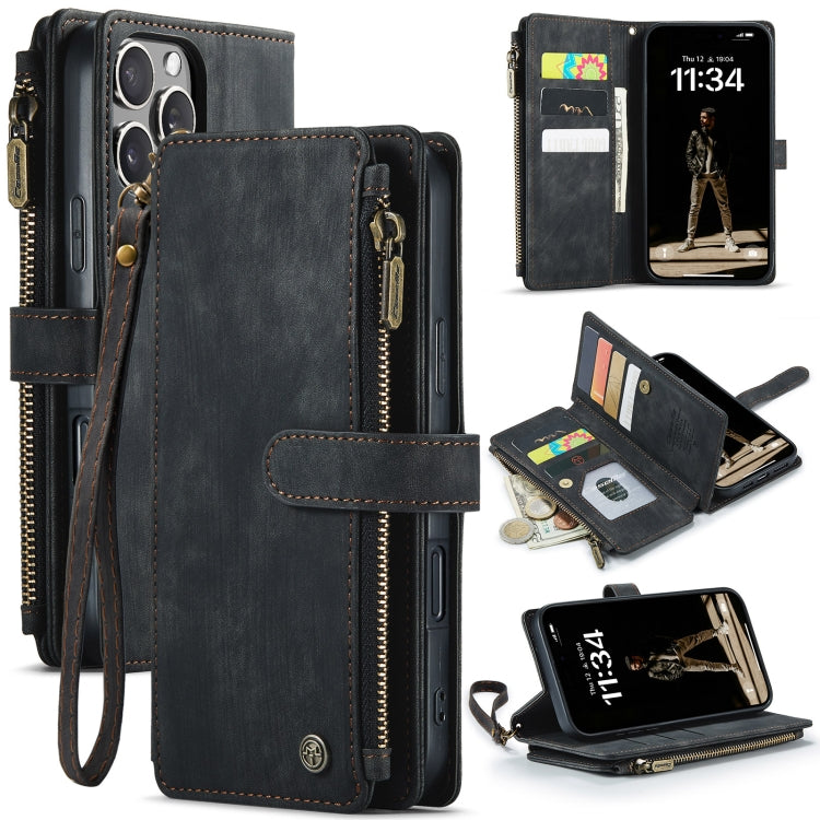 CaseMe C30 Card Slots Zipper Wallet Leather Phone Case, For iPhone Duo, For iPhone 17, For iPhone Air, For iPhone 16 Pro Max, For iPhone 16 Pro, For iPhone 16 Plus