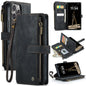 CaseMe C30 Card Slots Zipper Wallet Leather Phone Case, For iPhone Duo, For iPhone 17, For iPhone Air, For iPhone 16 Pro Max, For iPhone 16 Pro, For iPhone 16 Plus