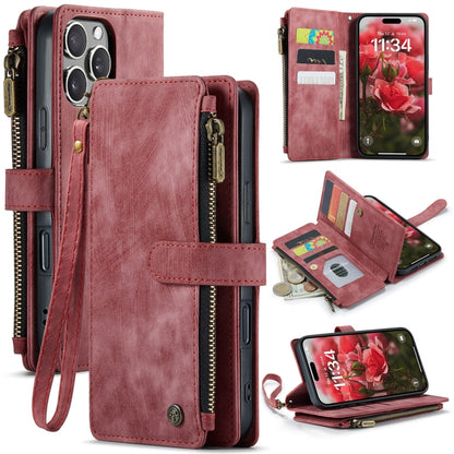 CaseMe C30 Card Slots Zipper Wallet Leather Phone Case, For iPhone Duo, For iPhone 17, For iPhone Air, For iPhone 16 Pro Max, For iPhone 16 Pro, For iPhone 16 Plus