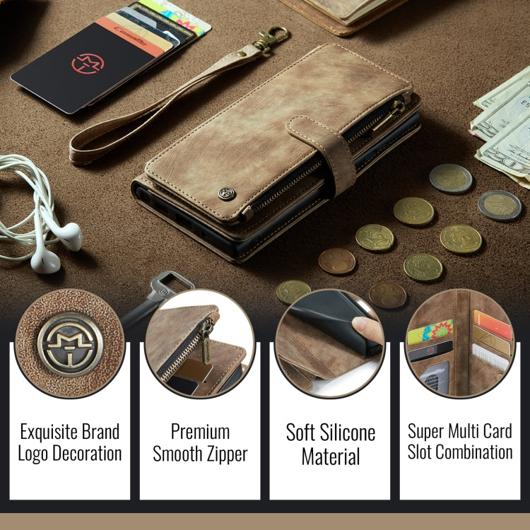 CaseMe C30 Card Slots Zipper Wallet Leather Phone Case, For iPhone 16, For iPhone 18 Pro / 17 Pro, For iPhone 18 Pro Max / 17 Pro Max, For iPhone 17e / 16e