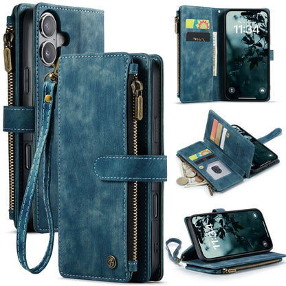 CaseMe C30 Card Slots Zipper Wallet Leather Phone Case, For iPhone 16, For iPhone 18 Pro / 17 Pro, For iPhone 18 Pro Max / 17 Pro Max, For iPhone 17e / 16e