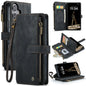 CaseMe C30 Card Slots Zipper Wallet Leather Phone Case, For iPhone 16, For iPhone 18 Pro / 17 Pro, For iPhone 18 Pro Max / 17 Pro Max, For iPhone 17e / 16e