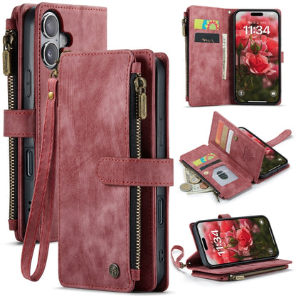 CaseMe C30 Card Slots Zipper Wallet Leather Phone Case, For iPhone 16, For iPhone 18 Pro / 17 Pro, For iPhone 18 Pro Max / 17 Pro Max, For iPhone 17e / 16e