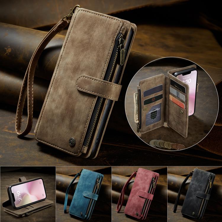 CaseMe C30 Card Slots Zipper Wallet Leather Phone Case, For iPhone 17e / 16e, For iPhone 17 Pro Max, For iPhone 17 Pro, For iPhone 17, For iPhone Air, For iPhone 16 Pro Max