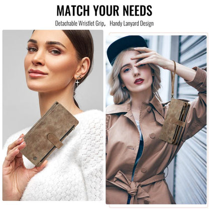 CaseMe C30 Card Slots Zipper Wallet Leather Phone Case, For iPhone 17e / 16e, For iPhone 17 Pro Max, For iPhone 17 Pro, For iPhone 17, For iPhone Air, For iPhone 16 Pro Max