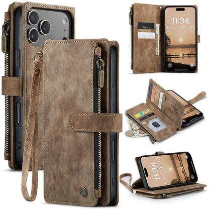 CaseMe C30 Card Slots Zipper Wallet Leather Phone Case, For iPhone 17e / 16e, For iPhone 17 Pro Max, For iPhone 17 Pro, For iPhone 17, For iPhone Air, For iPhone 16 Pro Max