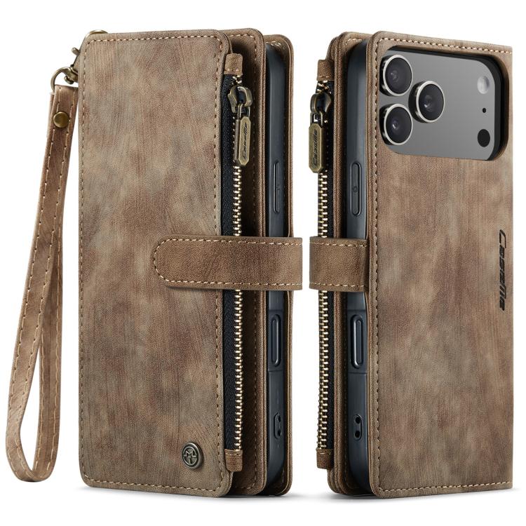 CaseMe C30 Card Slots Zipper Wallet Leather Phone Case, For iPhone 17 Pro Max, For iPhone 17 Pro, For iPhone 17, For iPhone Air, For iPhone 16e, For iPhone 16 Pro Max