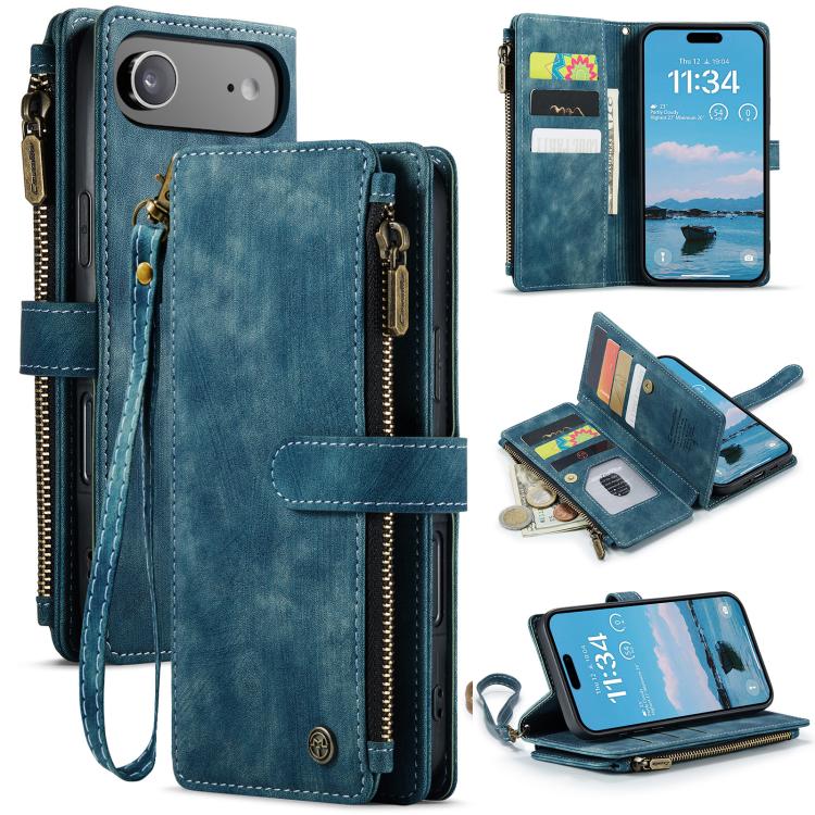 CaseMe C30 Card Slots Zipper Wallet Leather Phone Case, For iPhone 17 Pro Max, For iPhone 17 Pro, For iPhone 17, For iPhone Air, For iPhone 16e, For iPhone 16 Pro Max