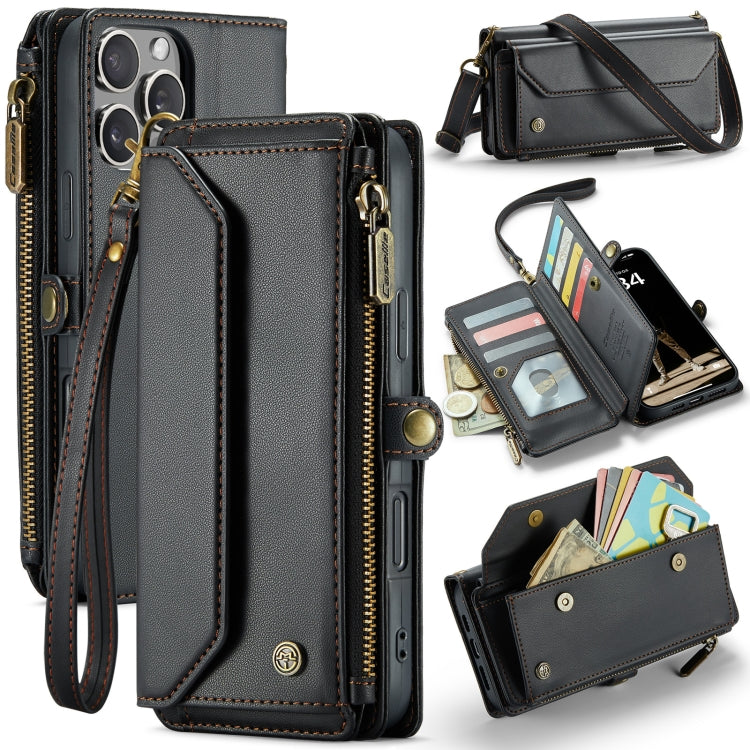 CaseMe C36 Card Slots Zipper Wallet RFID Anti-theft Leather Phone Case, For iPhone Air, For iPhone 16 Pro Max, For iPhone 16 Pro, For iPhone 16 Plus