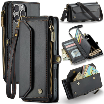 CaseMe C36 Card Slots Zipper Wallet RFID Anti-theft Leather Phone Case, For iPhone Air, For iPhone 16 Pro Max, For iPhone 16 Pro, For iPhone 16 Plus