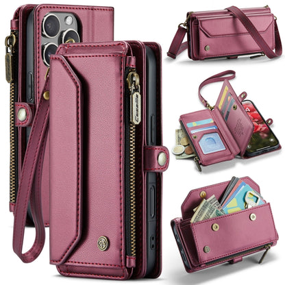 CaseMe C36 Card Slots Zipper Wallet RFID Anti-theft Leather Phone Case, For iPhone Air, For iPhone 16 Pro Max, For iPhone 16 Pro, For iPhone 16 Plus
