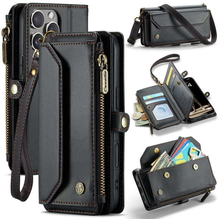 CaseMe C36 Card Slots Zipper Wallet RFID Anti-theft Leather Phone Case, For iPhone Air, For iPhone 16 Pro Max, For iPhone 16 Pro, For iPhone 16 Plus