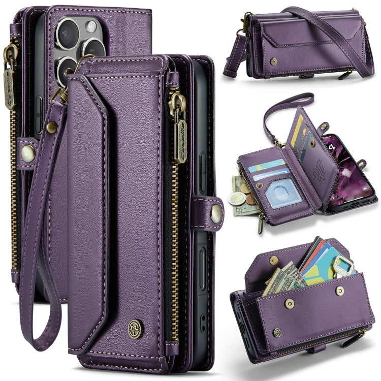 CaseMe C36 Card Slots Zipper Wallet RFID Anti-theft Leather Phone Case, For iPhone Air, For iPhone 16 Pro Max, For iPhone 16 Pro, For iPhone 16 Plus
