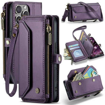 CaseMe C36 Card Slots Zipper Wallet RFID Anti-theft Leather Phone Case, For iPhone Air, For iPhone 16 Pro Max, For iPhone 16 Pro, For iPhone 16 Plus