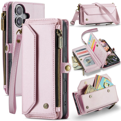 CaseMe C36 Card Slots Zipper Wallet RFID Anti-theft Leather Phone Case, For iPhone Air, For iPhone 16 Pro Max, For iPhone 16 Pro, For iPhone 16 Plus