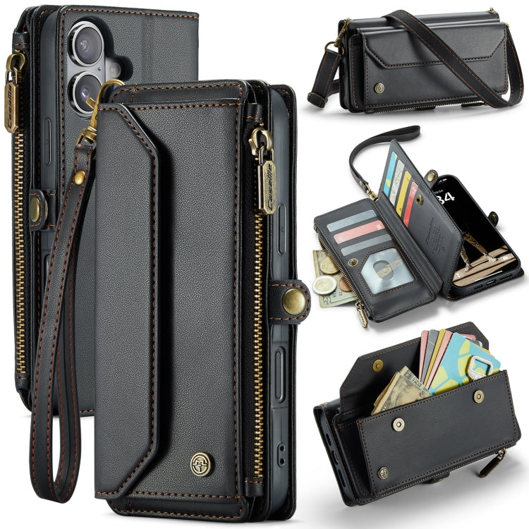 CaseMe C36 Card Slots Zipper Wallet RFID Anti-theft Leather Phone Case, For iPhone Air, For iPhone 16 Pro Max, For iPhone 16 Pro, For iPhone 16 Plus