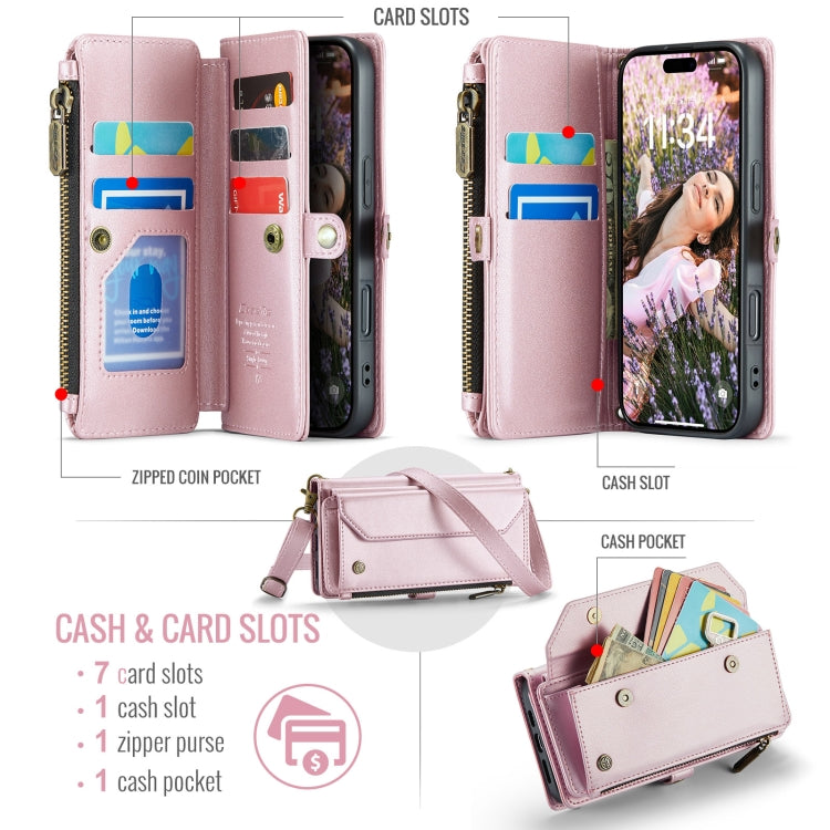 CaseMe C36 Card Slots Zipper Wallet RFID Anti-theft Leather Phone Case