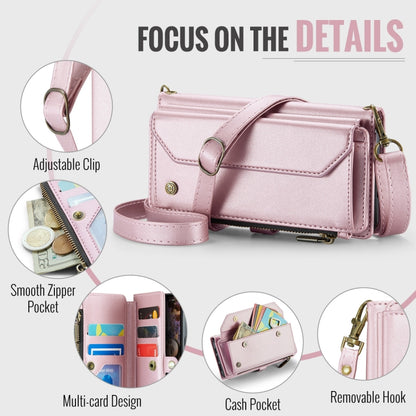 CaseMe C36 Card Slots Zipper Wallet RFID Anti-theft Leather Phone Case