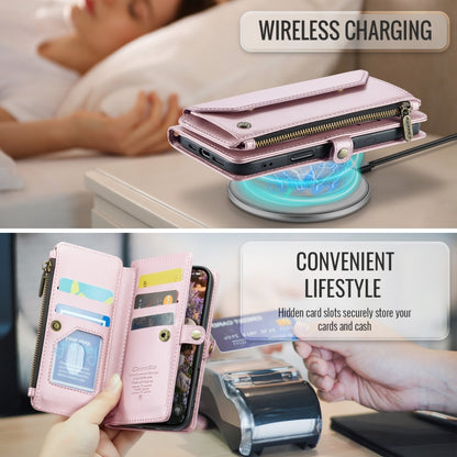 CaseMe C36 Card Slots Zipper Wallet RFID Anti-theft Leather Phone Case