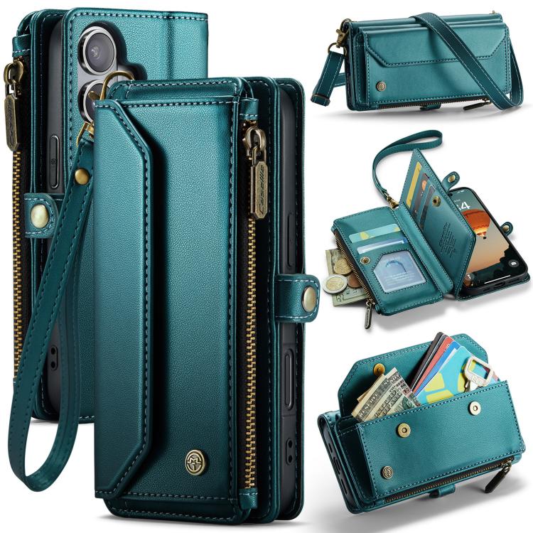 CaseMe C36 Card Slots Zipper Wallet RFID Anti-theft Leather Phone Case, For iPhone Duo, For iPhone 17, For iPhone Air, For iPhone 16 Pro Max
