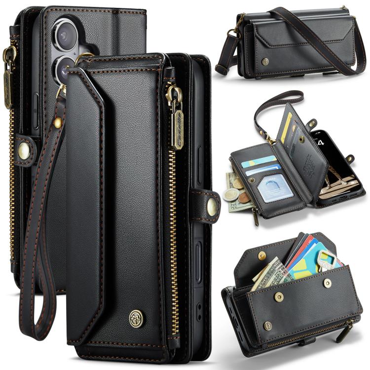 CaseMe C36 Card Slots Zipper Wallet RFID Anti-theft Leather Phone Case, For iPhone Duo, For iPhone 17, For iPhone Air, For iPhone 16 Pro Max