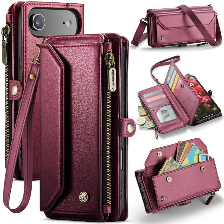 CaseMe C36 Card Slots Zipper Wallet RFID Anti-theft Leather Phone Case, For iPhone Duo, For iPhone 17, For iPhone Air, For iPhone 16 Pro Max