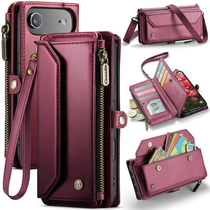 CaseMe C36 Card Slots Zipper Wallet RFID Anti-theft Leather Phone Case, For iPhone Duo, For iPhone 17, For iPhone Air, For iPhone 16 Pro Max
