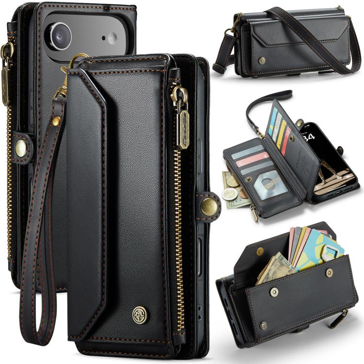 CaseMe C36 Card Slots Zipper Wallet RFID Anti-theft Leather Phone Case, For iPhone Duo, For iPhone 17, For iPhone Air, For iPhone 16 Pro Max