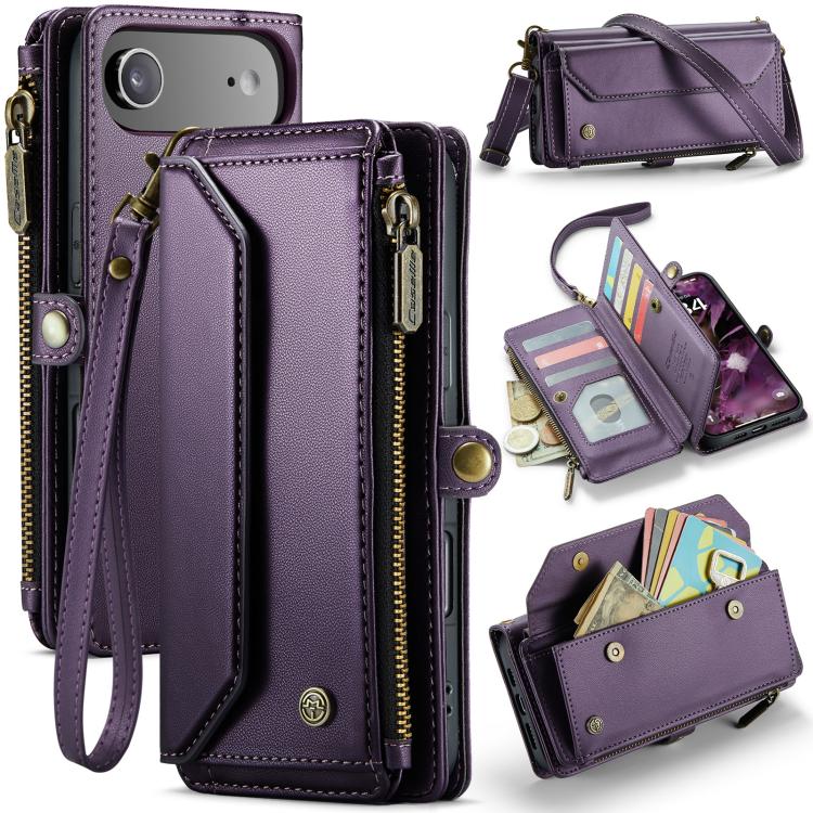 CaseMe C36 Card Slots Zipper Wallet RFID Anti-theft Leather Phone Case, For iPhone Duo, For iPhone 17, For iPhone Air, For iPhone 16 Pro Max