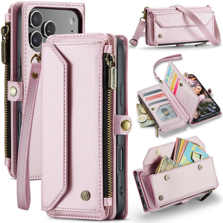 CaseMe C36 Card Slots Zipper Wallet RFID Anti-theft Leather Phone Case, For iPhone 18 Pro Max / 17 Pro Max, For iPhone 17e / 16e