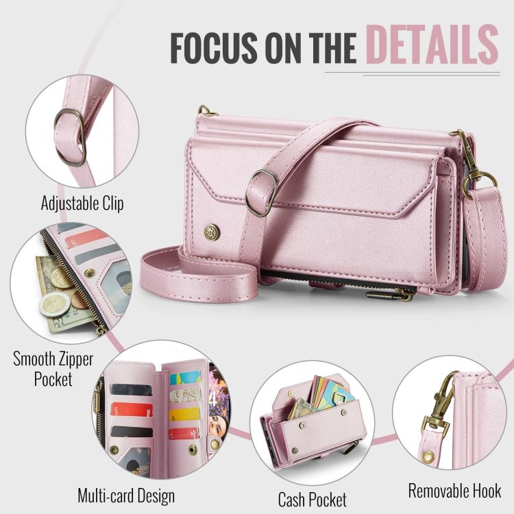 CaseMe C36 Card Slots Zipper Wallet RFID Anti-theft Leather Phone Case, For iPhone 18 Pro Max / 17 Pro Max, For iPhone 17e / 16e
