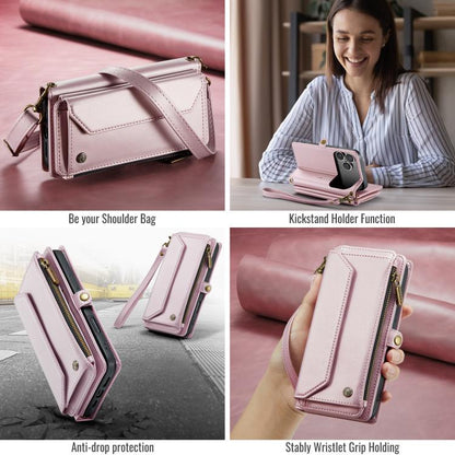 CaseMe C36 Card Slots Zipper Wallet RFID Anti-theft Leather Phone Case, For iPhone 18 Pro Max / 17 Pro Max, For iPhone 17e / 16e