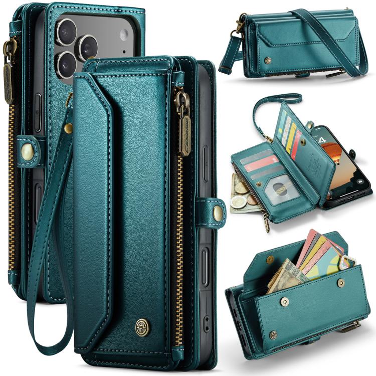 CaseMe C36 Card Slots Zipper Wallet RFID Anti-theft Leather Phone Case, For iPhone 18 Pro Max / 17 Pro Max, For iPhone 17e / 16e