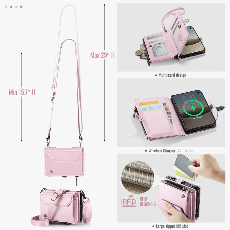CaseMe C36 Card Slots Zipper Wallet RFID Anti-theft Leather Phone Case, For iPhone Duo, For iPhone 17, For iPhone Air, For iPhone 16 Pro Max