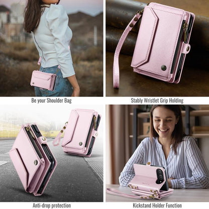 CaseMe C36 Card Slots Zipper Wallet RFID Anti-theft Leather Phone Case, For iPhone Duo, For iPhone 17, For iPhone Air, For iPhone 16 Pro Max