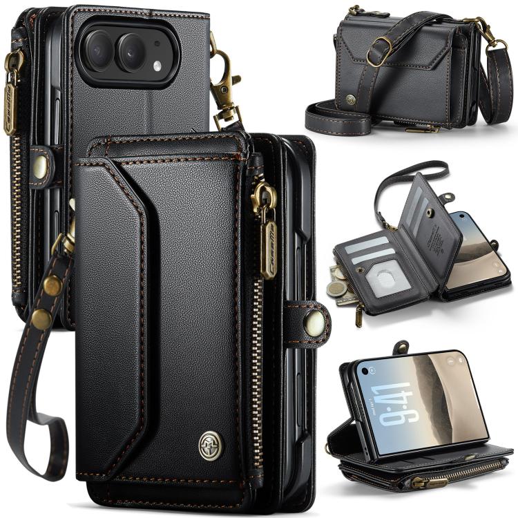 CaseMe C36 Card Slots Zipper Wallet RFID Anti-theft Leather Phone Case, For iPhone Duo, For iPhone 17, For iPhone Air, For iPhone 16 Pro Max