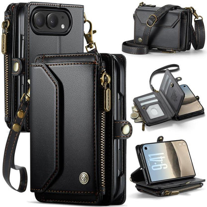 CaseMe C36 Card Slots Zipper Wallet RFID Anti-theft Leather Phone Case, For iPhone Duo, For iPhone 17, For iPhone Air, For iPhone 16 Pro Max