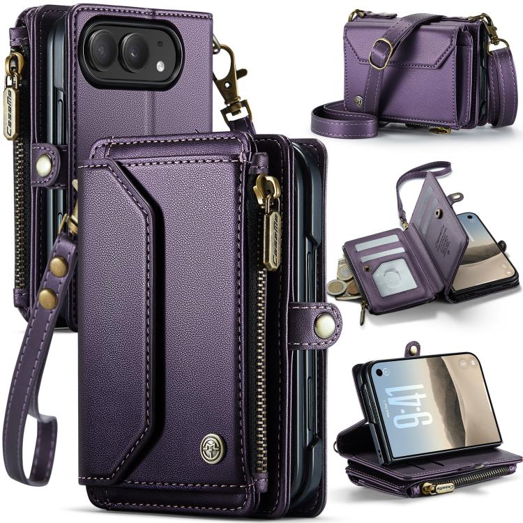 CaseMe C36 Card Slots Zipper Wallet RFID Anti-theft Leather Phone Case, For iPhone Duo, For iPhone 17, For iPhone Air, For iPhone 16 Pro Max