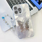 Plating Glitter Lens Film Texture Butterfly Holder Wristband Phone Case, For iPhone 16 Pro Max