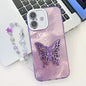 Plating Glitter Lens Film Texture Butterfly Holder Wristband Phone Case, For iPhone 16