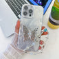 Plating Glitter Lens Film Texture Butterfly Holder Wristband Phone Case, For iPhone 15 Pro