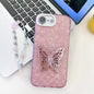 Plating Glitter Lens Film Texture Butterfly Holder Wristband Phone Case, For iPhone 17e / 16e