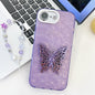 Plating Glitter Lens Film Texture Butterfly Holder Wristband Phone Case, For iPhone 17e / 16e