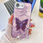 Plating Glitter Lens Film Texture Butterfly Holder Wristband Phone Case, For iPhone 17e / 16e