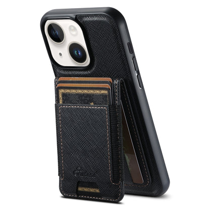 Suteni H17 Cross Grain Leather MagSafe Detachable Wallet Phone Case, For iPhone 16 Pro, For iPhone 16 Plus, For iPhone 16, For iPhone 15 Pro Max, For iPhone 15 Pro, For iPhone 15 Plus, For iPhone 15, For iPhone 14 Plus
