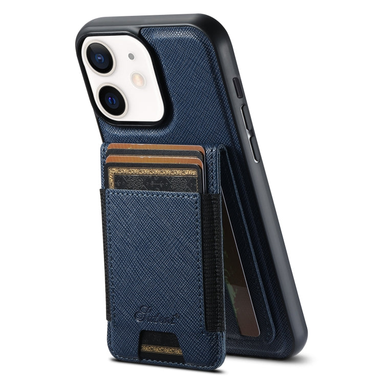 Suteni H17 Cross Grain Leather MagSafe Detachable Wallet Phone Case, For iPhone 14, For iPhone 14 Pro, For iPhone 14 Pro Max, For iPhone 13 Pro Max, For iPhone 13 Pro, For iPhone 13, For iPhone 12, For iPhone 12 Pro Max
