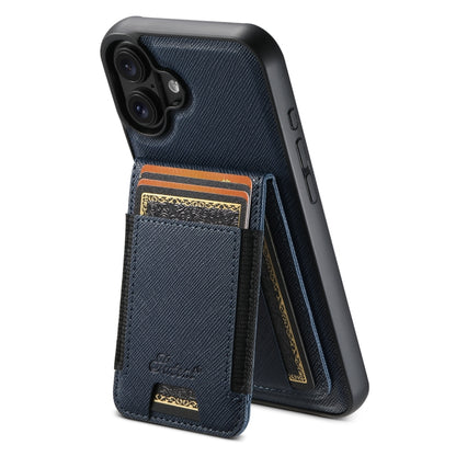 Suteni H17 Cross Grain Leather MagSafe Detachable Wallet Phone Case, For iPhone 16 Pro, For iPhone 16 Plus, For iPhone 16, For iPhone 15 Pro Max, For iPhone 15 Pro, For iPhone 15 Plus, For iPhone 15, For iPhone 14 Plus