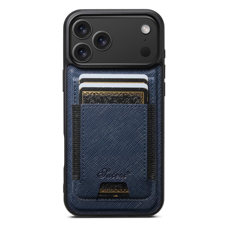 Suteni H17 Cross Grain Leather MagSafe Detachable Wallet Phone Case, For iPhone 18, For iPhone 18 Pro, For iPhone 18 Pro Max, For iPhone 17 Pro Max, For iPhone 17 Pro, For iPhone 17, For iPhone Air, For iPhone 16 Pro Max
