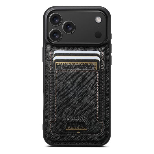 Suteni H17 Cross Grain Leather MagSafe Detachable Wallet Phone Case, For iPhone 18 Pro, For iPhone 18 Pro Max, For iPhone 17 Pro Max, For iPhone 17 Pro, For iPhone 17, For iPhone Air, For iPhone 16 Pro Max, For iPhone 16 Pro